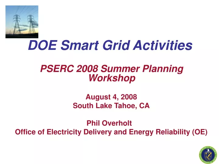doe smart grid activities
