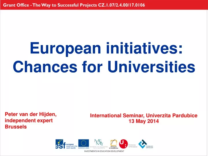 e uropean initiatives chances for universities
