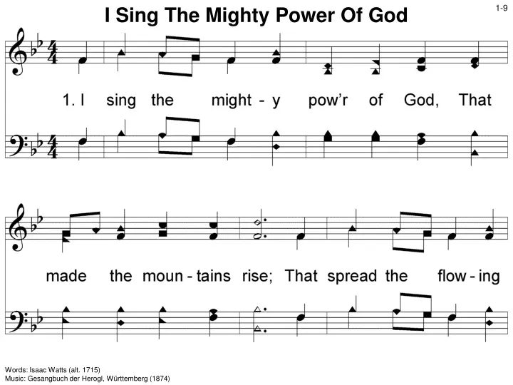 i sing the mighty power of god