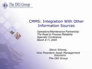 CMMS: Integration With Other Information Sources