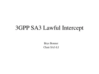 3GPP SA3 Lawful Intercept