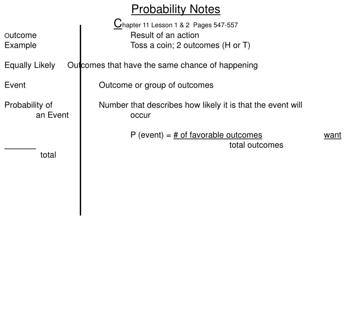 probability notes c hapter 11 lesson 1 2 pages