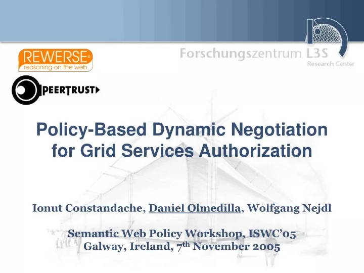 policy based dynamic negotiation for grid services authorization