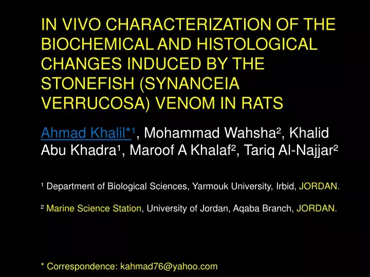in vivo characterization of the biochemical