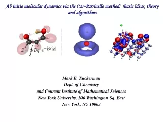Ab initio molecular dynamics via the Car-Parrinello method:  Basic ideas, theory and algorithms