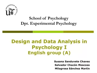 Design and Data Analysis in Psychology I English group  (A)