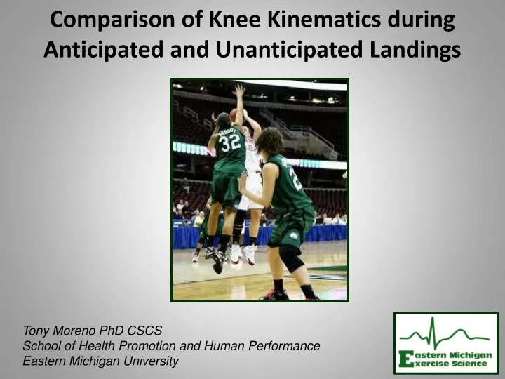 comparison of knee kinematics during anticipated and unanticipated landings