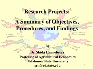 Research Projects: A Summary of Objectives, Procedures, and Findings