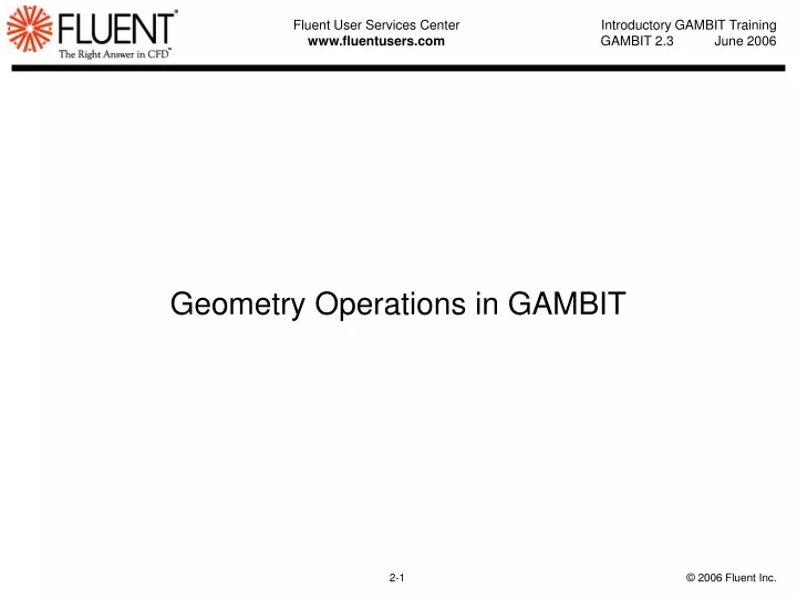 geometry operations in gambit