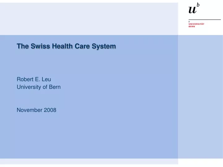 the swiss health care system