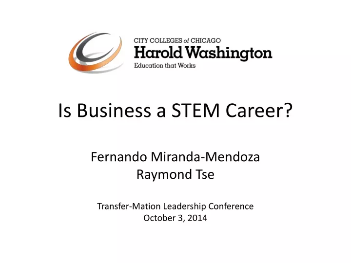 is business a stem career