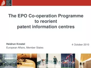 The EPO Co-operation Programme to reorient  patent information centres