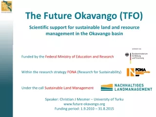 The Future Okavango (TFO)