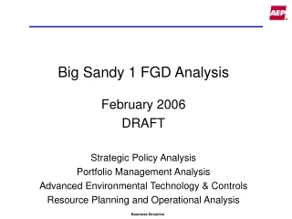 Big Sandy 1 FGD Analysis