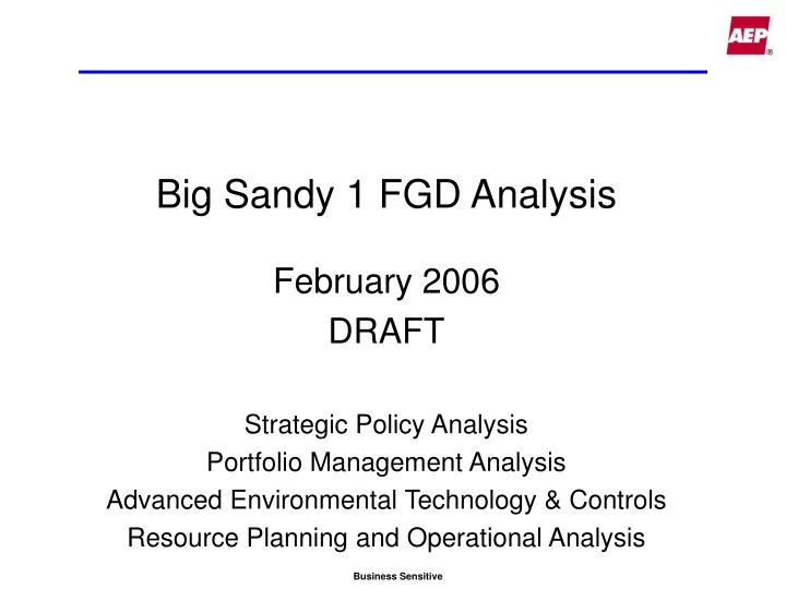 big sandy 1 fgd analysis