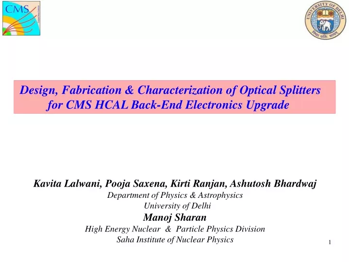 design fabrication characterization of optical