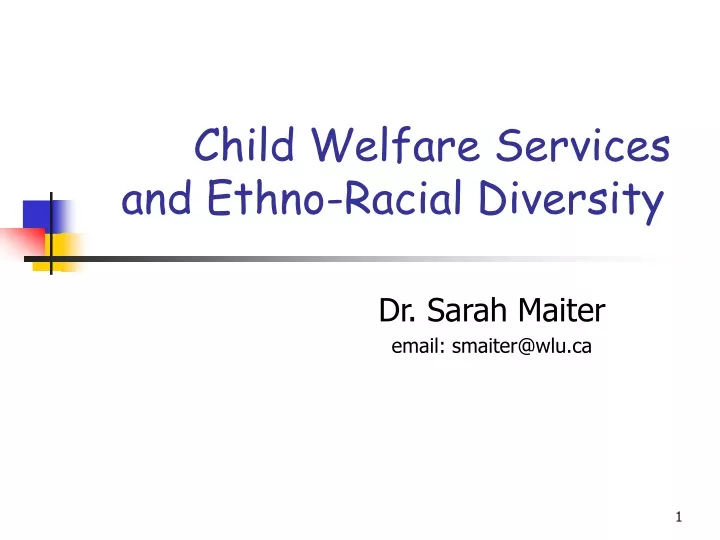 child welfare services and ethno racial diversity