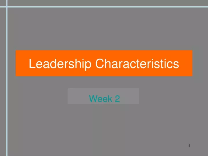 leadership characteristics