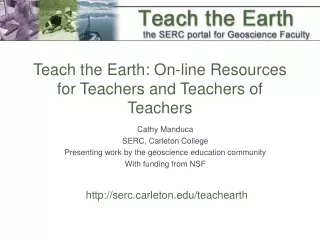 Teach the Earth: On-line Resources for Teachers and Teachers of Teachers