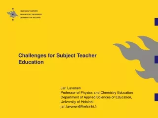 Challenges for Subject Teacher Education