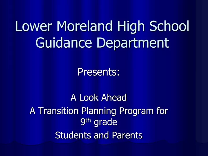 lower moreland high school guidance department