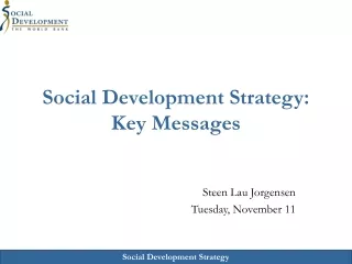 Social Development Strategy: Key Messages