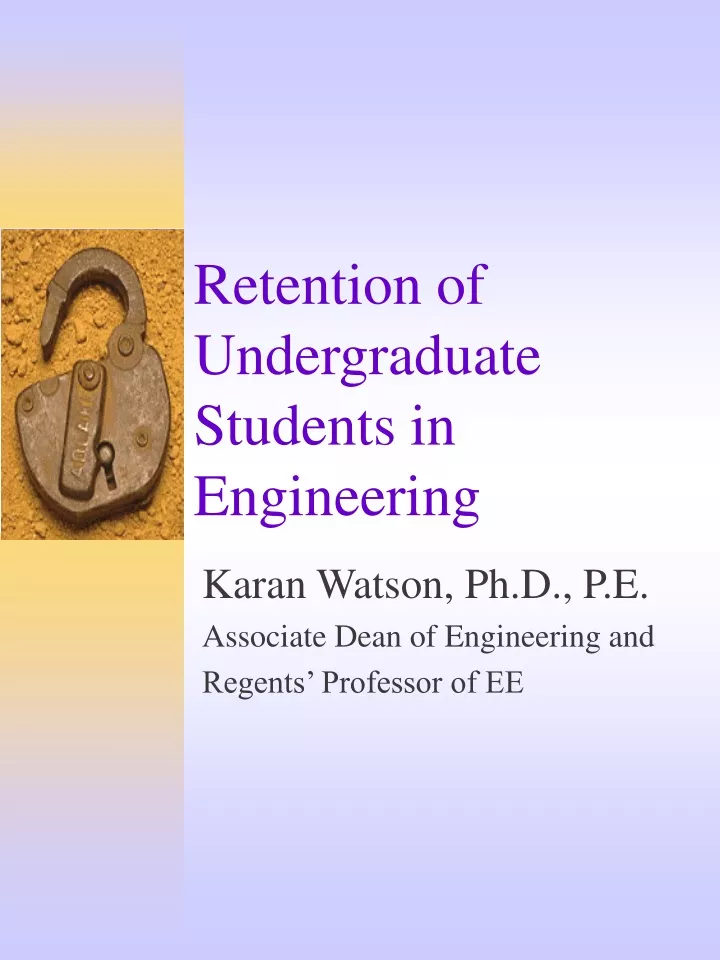 retention of undergraduate students in engineering