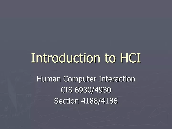 introduction to hci