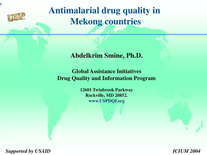 antimalarial drug quality in mekong countries