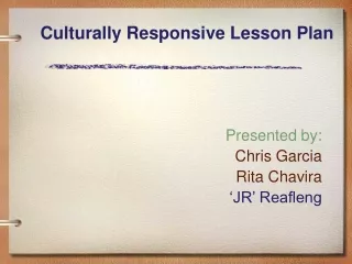 Culturally Responsive Lesson Plan