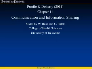 Purtilo &amp; Doherty (2011) Chapter 11 Communication and Information Sharing