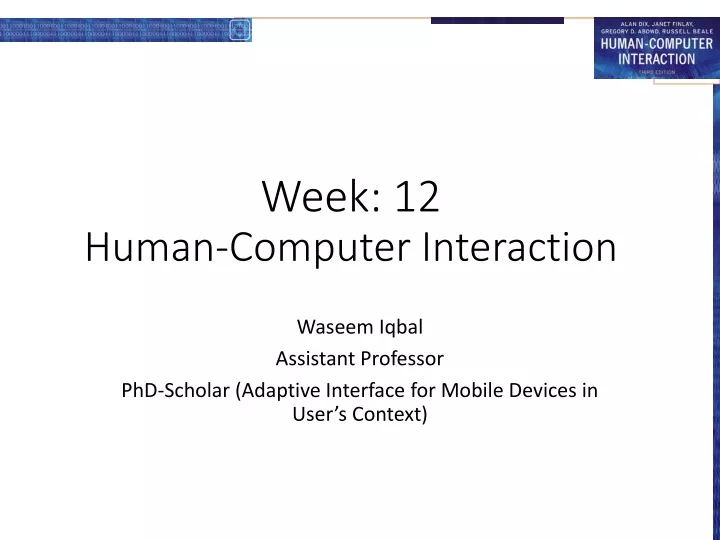 week 12 human computer interaction