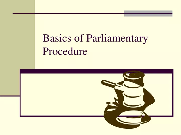 basics of parliamentary procedure