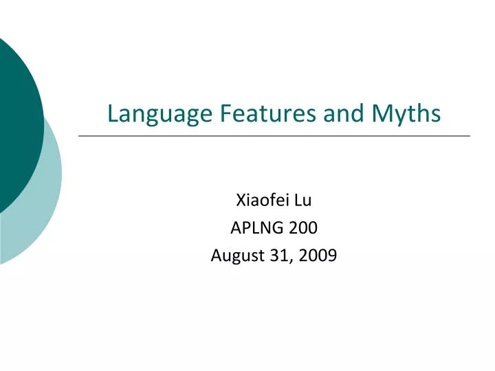 language features and myths