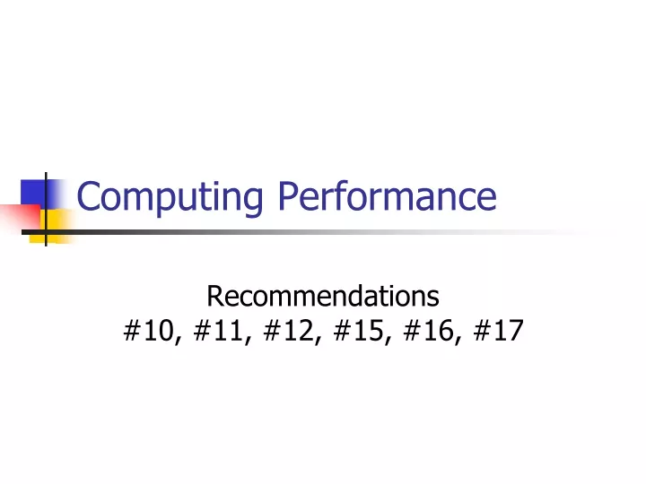 computing performance