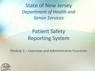 Patient Safety Reporting System