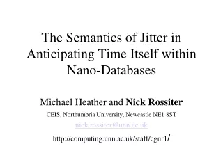 The Semantics of Jitter in Anticipating Time Itself within Nano-Databases