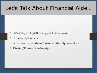 Let’s Talk About Financial Aide…