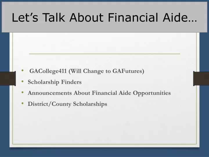 let s talk about financial aide