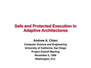 Safe and Protected Execution in Adaptive Architectures