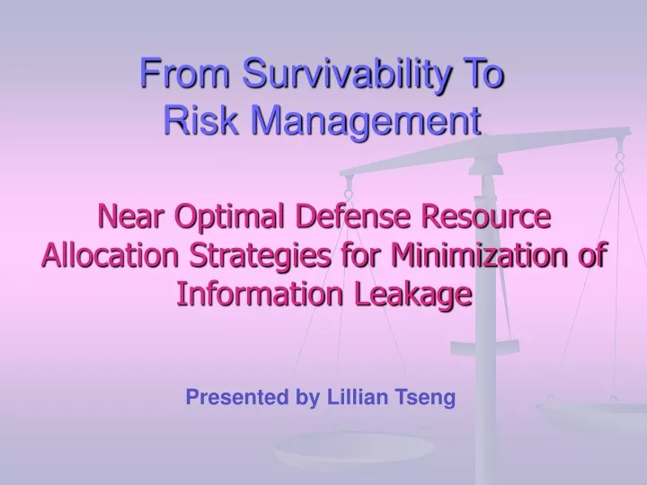 from survivability to risk management