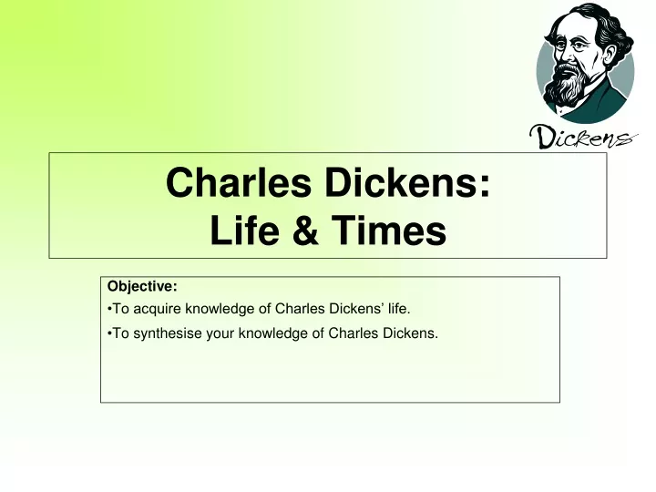 charles dickens life times