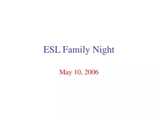 ESL Family Night