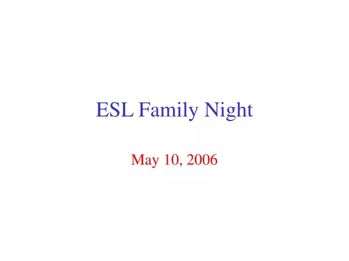 esl family night