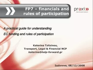 FP7 – financials and rules of participation