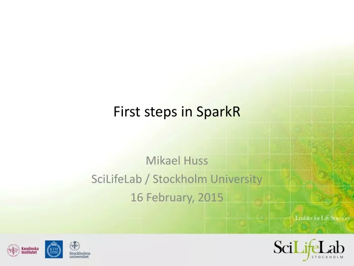 first steps in sparkr