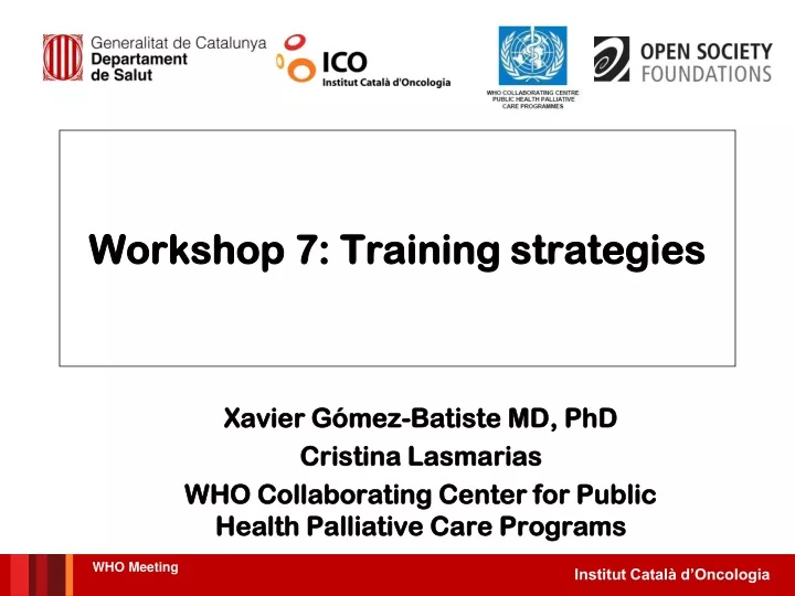 workshop 7 training strategies