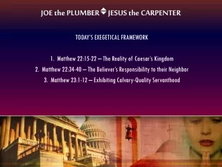 JOE the PLUMBER v JESUS the CARPENTER