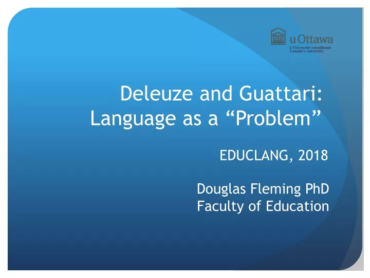 deleuze and guattari language as a problem