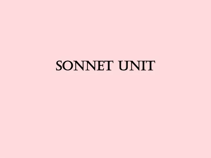 sonnet unit